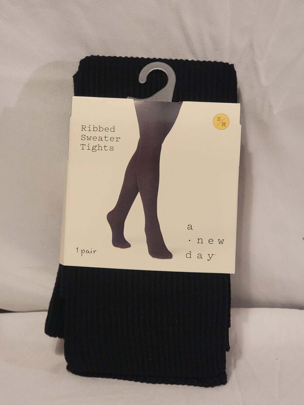 A New Day Women's Ribbed Sweater Tights Black S/M